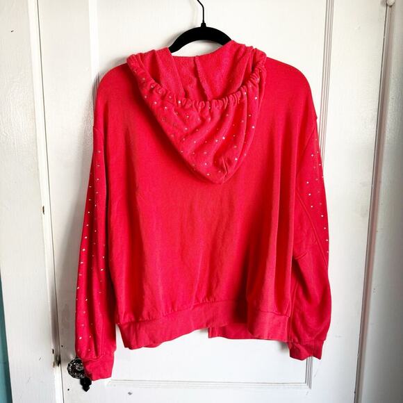 Victoria’s Secret PINK Rhinestone Bling Full Zip Hoodie Logo SPELLOUT Jacket XS - Picture 11 of 12